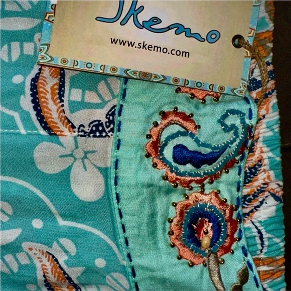 Skemo Santika Beaded Shorts NWT - Ocean Tropical SZ Small - Picture 5 of 7